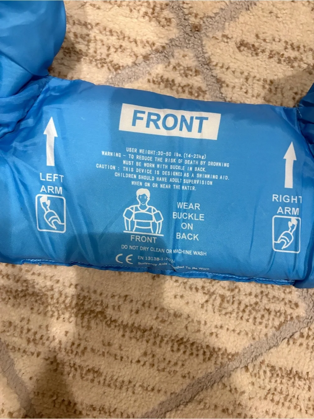 Kids Blue Submarine Left Vest and Arm Floats 30-50lb Rating